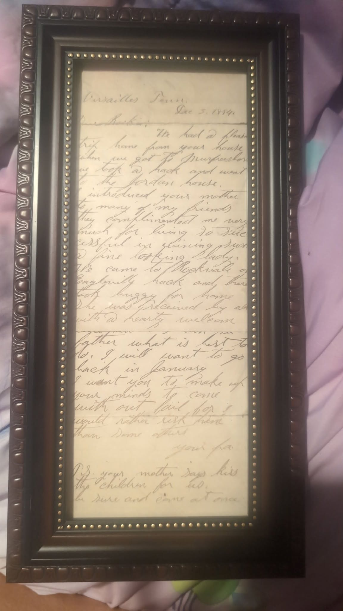 An 1880s letter Priya has preserved in the archive